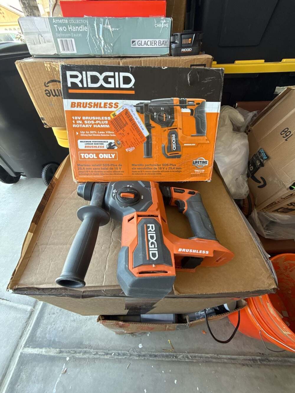 RIDGID 18V Brushless 1 in. SDS-Plus Rotary Hammer (Tool Only) R86712B
